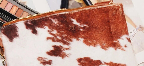 Cow Print Clutch Wristlet - Picture 3 of 3